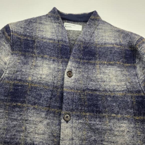 Universal Works Wool Button Down Cardigan Chore Sweater Grey Men's READ - Picture 5 of 11